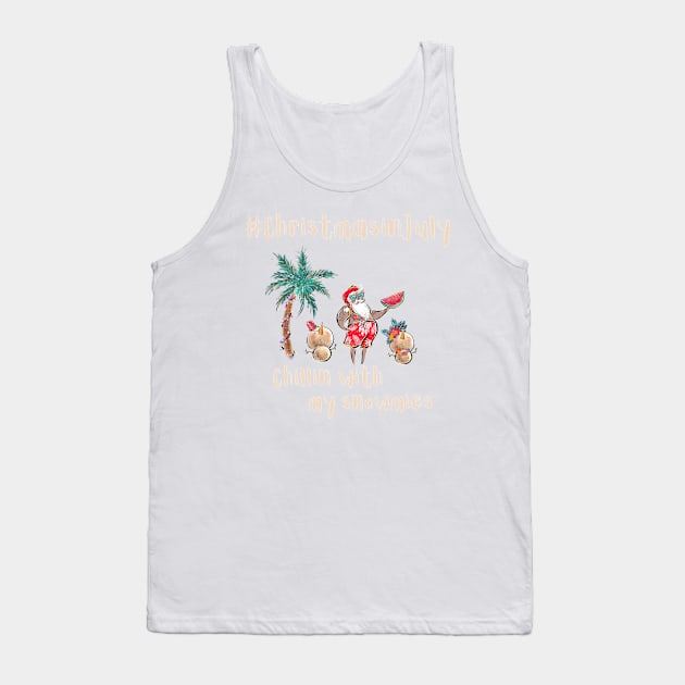 Gift Idea for Christmas in July Party Xmas in July merch Tank Top by The Mellow Cats Studio